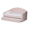 Baxton Studio Timila Modern and Contemporary Light Pink Velvet Fabric Upholstered Full Size Daybed with Trundle 213-11549-ZORO - alternate 5